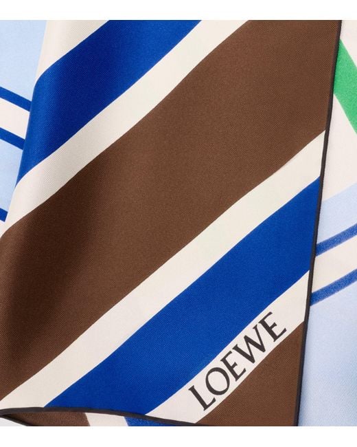 Loewe Blue Silk Twill Scarf