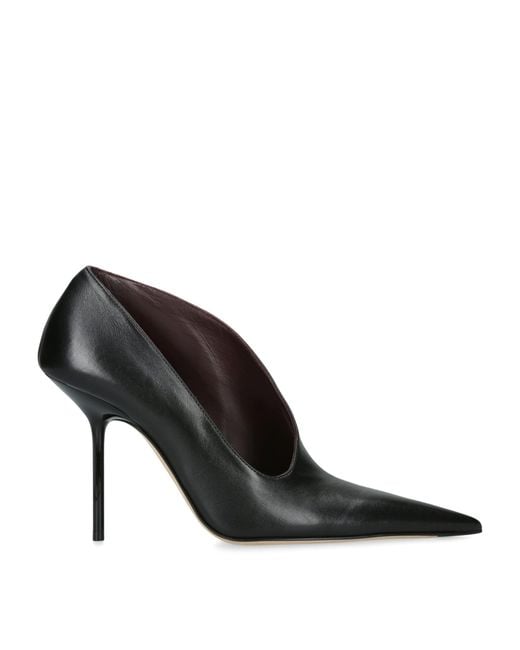 Victoria Beckham Black Leather Sloane Pumps 100