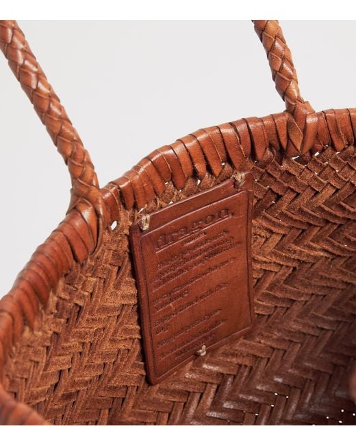 Dragon Diffusion Brown Mini Leather Flat Gora Tote Bag