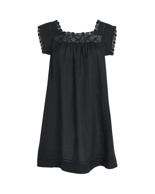 Doen Black Organic Cotton Almadia Mini Dress