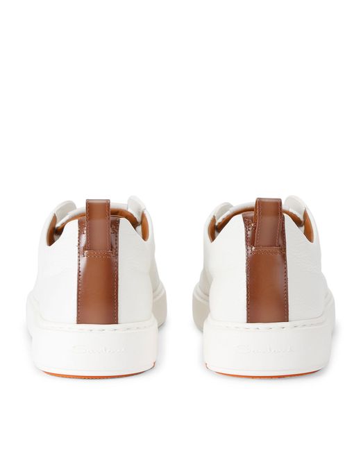 Santoni White Leather Icon Slip-on Sneakers for men