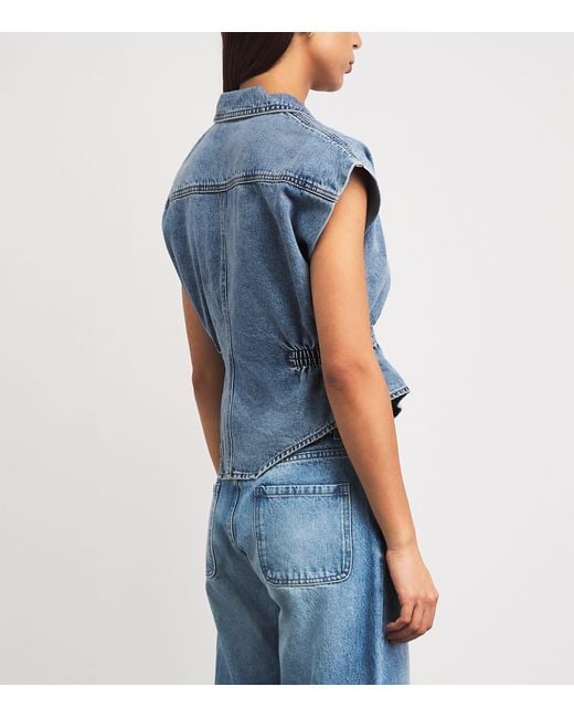 Sandro Blue Denim Sleeveless Top