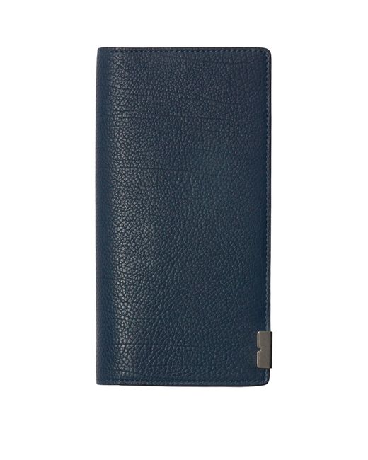 Burberry Blue Grained Leather B-cut Continental Wallet for men