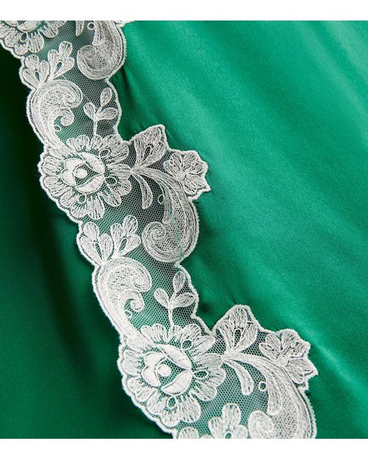 Loretta Caponi Green Silk Viva Robe