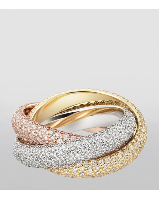 Cartier Metallic Large, Rose And Diamond Trinity Ring