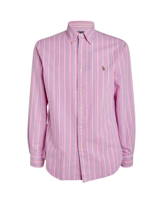 Polo Ralph Lauren Purple Cotton Striped Shirt for men
