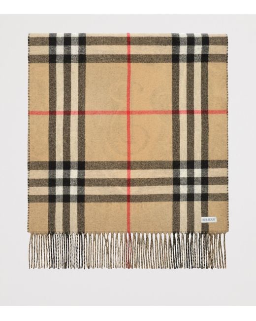 Burberry Metallic Cashmere Reversible Etched Knight Scarf