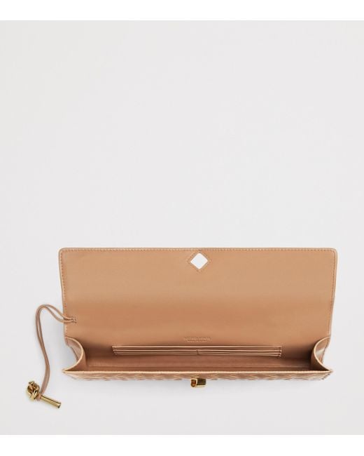 Bottega Veneta Brown Leather Andiamo Clutch Bag