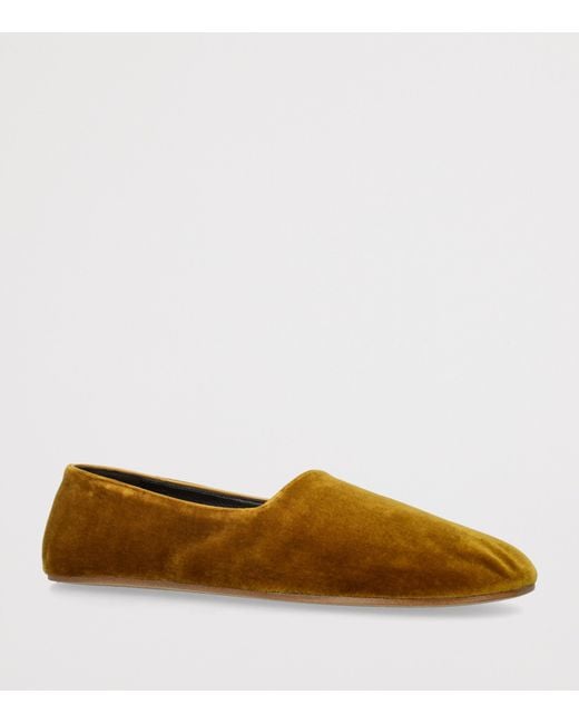 The Row Brown Ponti Velvet Slippers