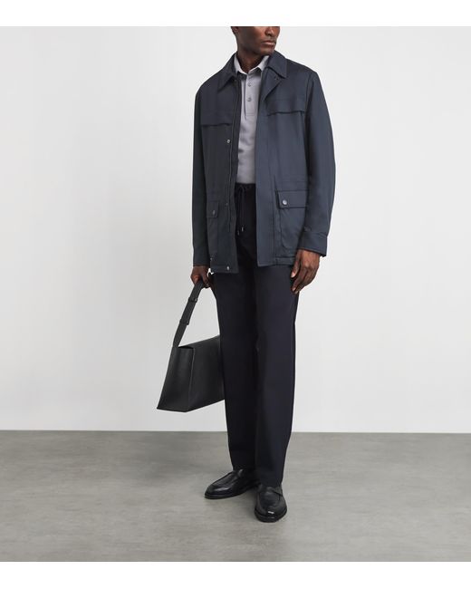 Canali Blue Technical Maestrale Field Jacket for men