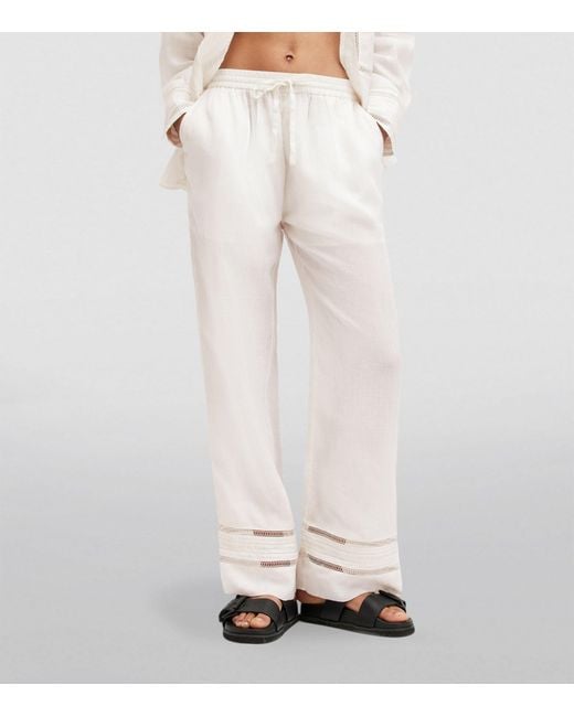 AllSaints White Ramie Jade Trousers
