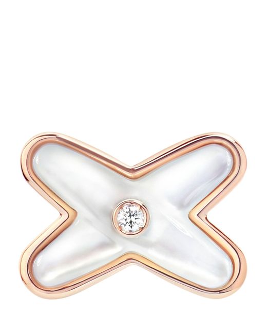 Chaumet Natural Rose Gold, Diamond And Mother-of-pearl Jeux De Liens Single Earring