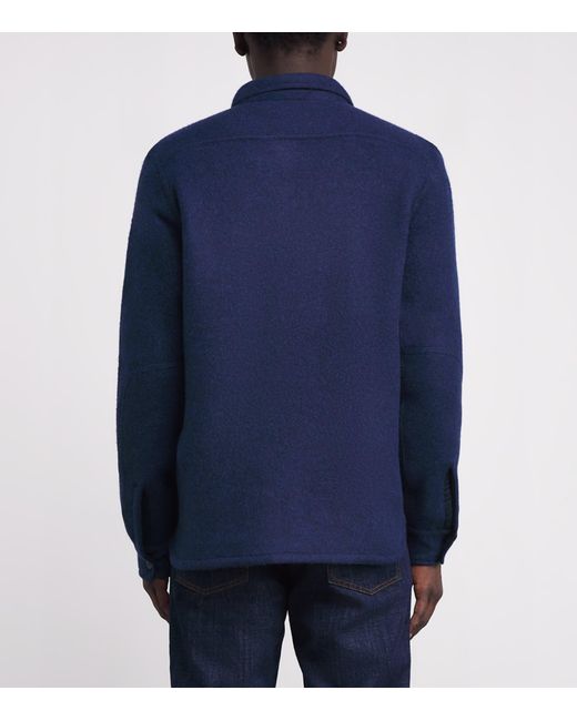 Polo Ralph Lauren Blue Wool-Blend Felt Overshirt for men