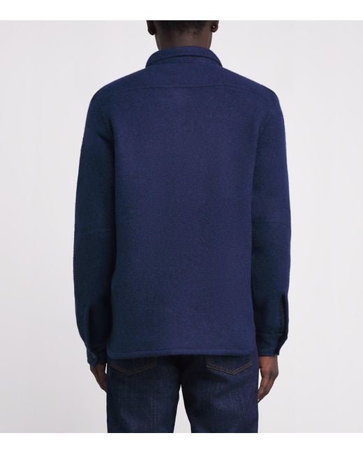 Polo Ralph Lauren Blue Wool-Blend Felt Overshirt for men