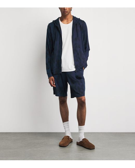 Derek Rose Blue Micro Modal Zip-Up Hoodie for men