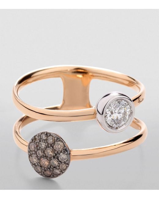 Pomellato Metallic Rose Gold And Diamond Sabbia Ring
