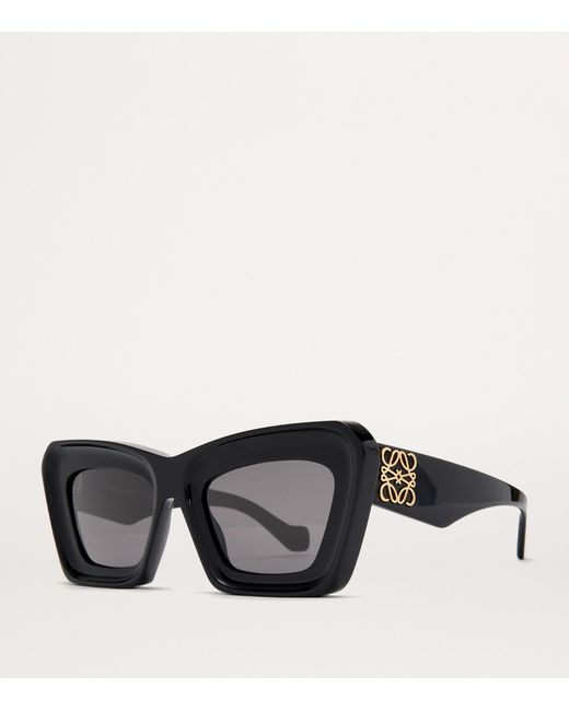 Loewe Black Bevelled Cat Eye Sunglasses