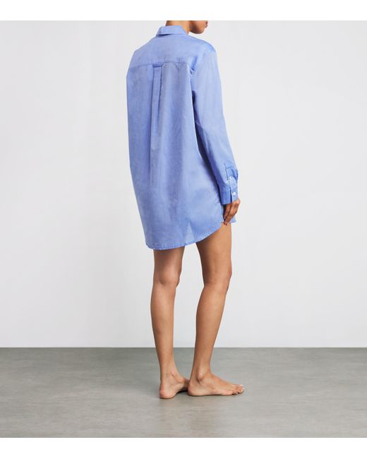 Derek Rose Blue Cotton Nightshirt