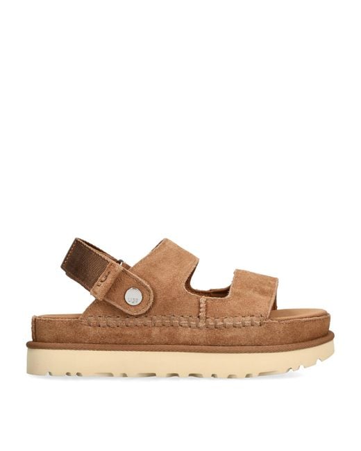 Ugg Brown Suede Goldenstar Glide Sandals