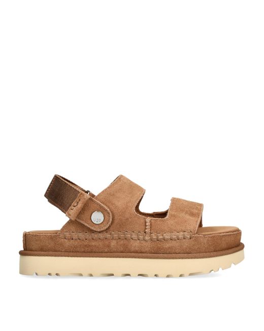 Ugg Brown Suede Goldenstar Glide Sandals