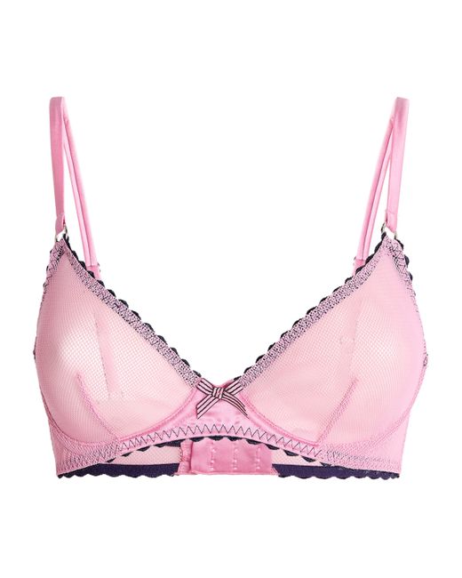 Fleur du Mal Pink Fishnet Sabrina Demi Bra