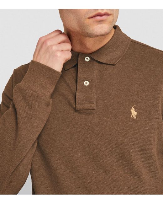 Polo Ralph Lauren Brown Polo Pony Long-sleeved Polo Shirt for men