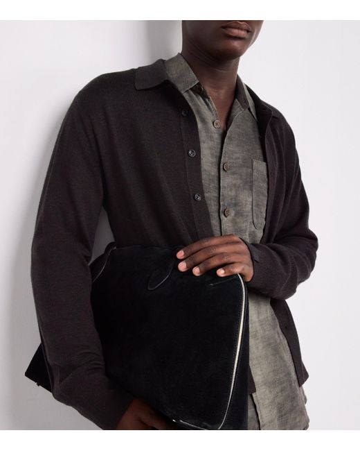 Rag & Bone Black Wool-Cashmere Button-Up Cardigan for men