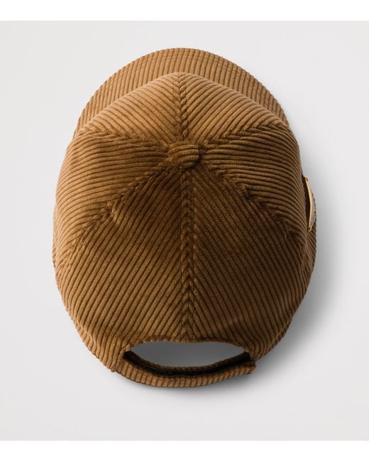 Prada Brown Cotton Corduroy Baseball Cap