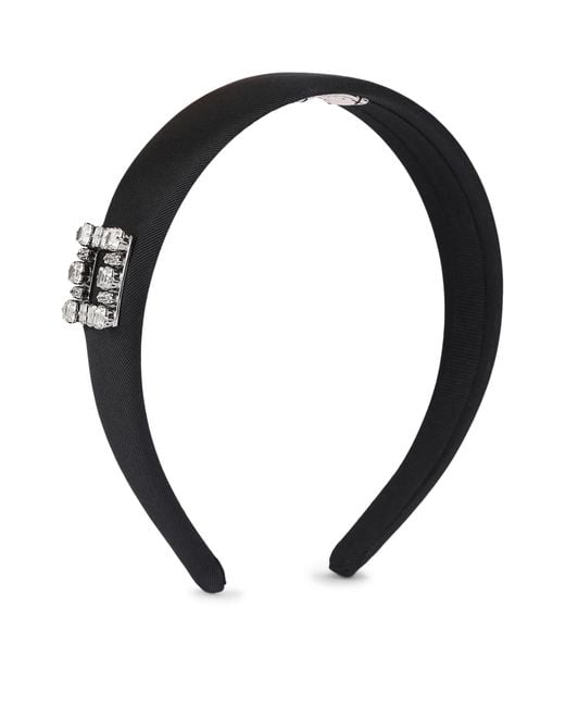 Roger Vivier Black Grosgrain Tres Vivier Headband