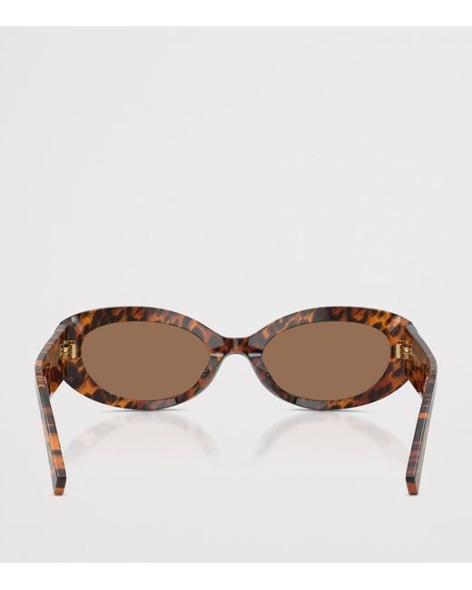 Dolce & Gabbana Brown Tortoiseshell Oval Sunglasses
