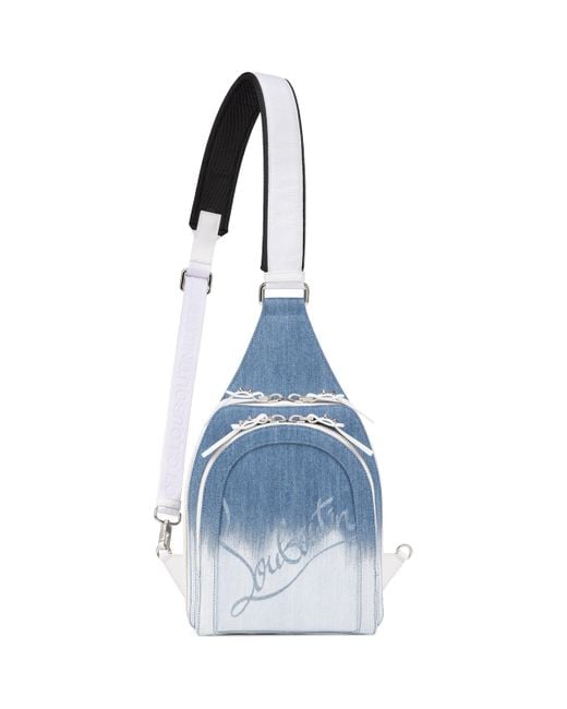 Christian Louboutin Blue Loubifunk Denim Backpack for men