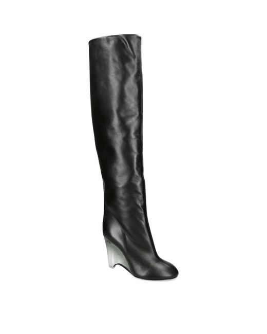 Alaïa Black Leather Azzedine Knee-high Boots 100