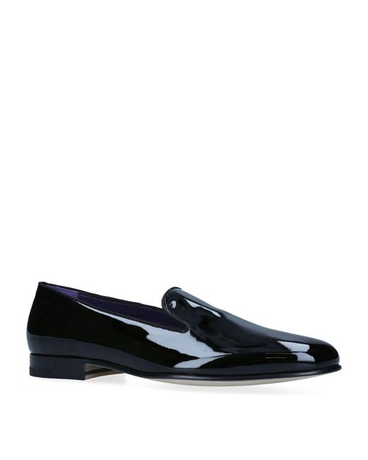 Ralph Lauren Purple Label Leather Patent Luther Loafers in Black for Men | Lyst