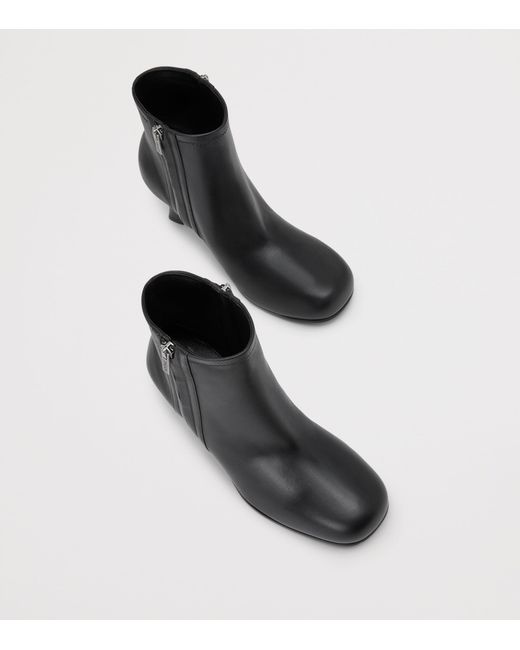 Loewe Black Leather Bobine Ankle Boots 75