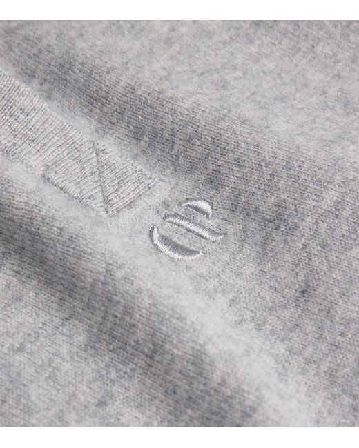 Claudie Pierlot Gray Wool-Cashmere Polo Sweater