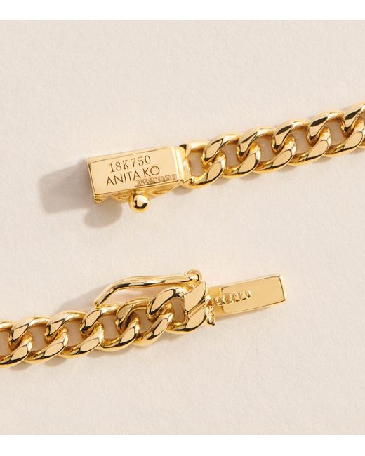 Anita Ko Metallic And Sapphire Chain Bracelet