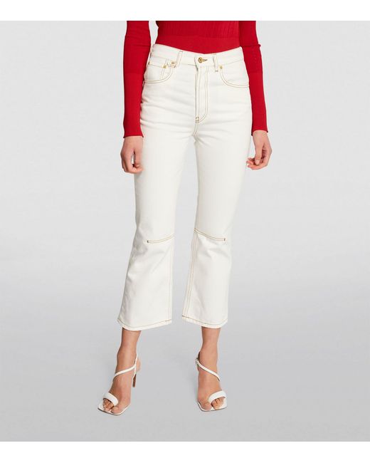 Jacquemus White Cropped High-rise Flared Jeans