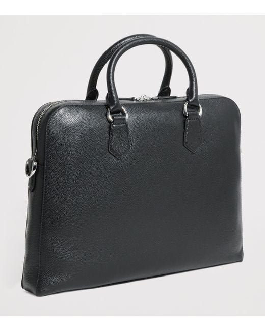 Polo Ralph Lauren Black Pebbled Leather Briefcase for men