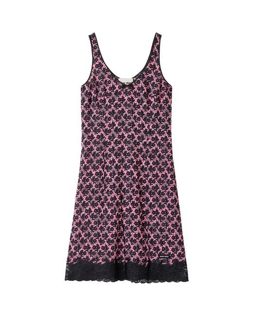 Miu Miu Purple Silk Floral Print Mini Dress