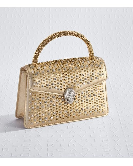 BVLGARI Metallic Mini Leather Serpenti Pallini Top-Handle Bag
