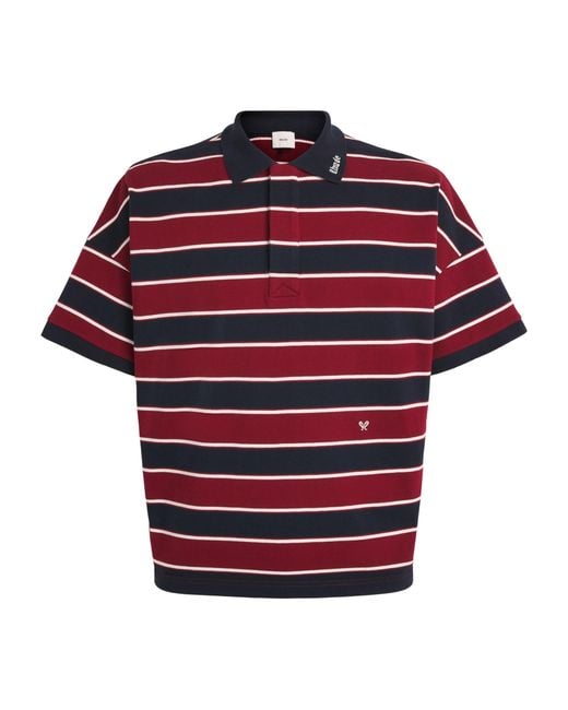 Rhude Red Stripe Fontaine Polo Shirt for men