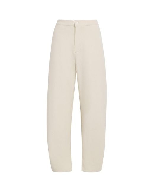 Source Unknown White Twill Balloon Wide-Leg Trousers