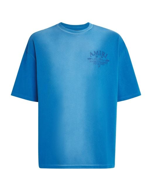 Amiri Blue Cotton Arts District T-Shirt for men