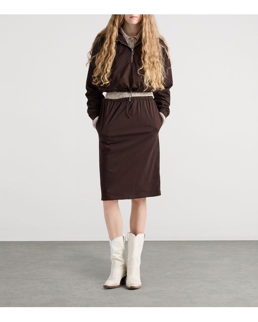 Prada Brown Reversible Half-Zip Hoodie
