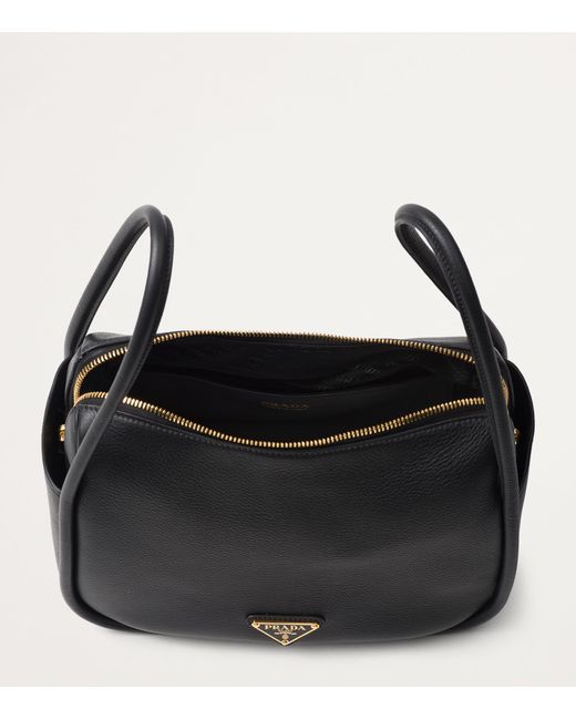 Prada Black Leather Darling Top-Handle Bag
