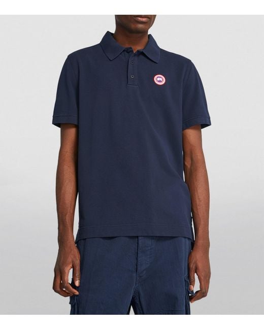 Canada Goose Blue Logo Beckley Polo Shirt for men