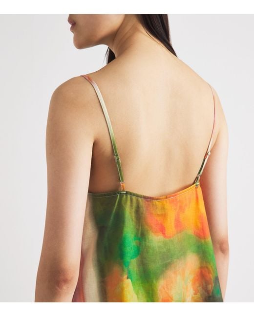 Staud Multicolor Linen Floral Laura Mini Dress