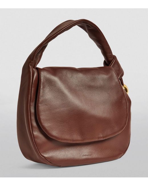 Jil Sander Brown Medium Leather Sphere Shoulder Bag