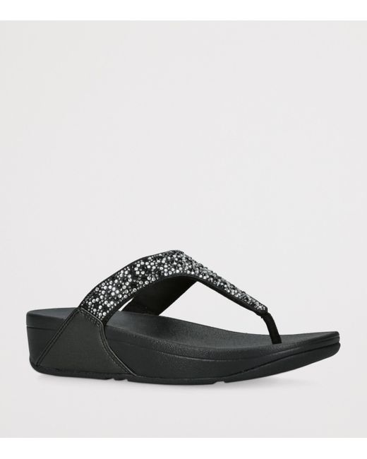 Fitflop Black Embellished Lulu Flatform Sandals 40