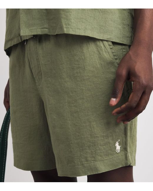 Polo Ralph Lauren Green Linen Prepster Shorts for men